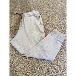 Nike Sweatpants Men's XL Gray Cotton Sweat Cuffed Joggers Embroidered Swoosh